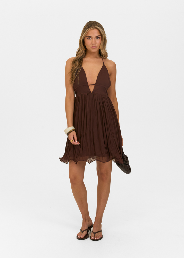 Aylin jurk choco bruin
