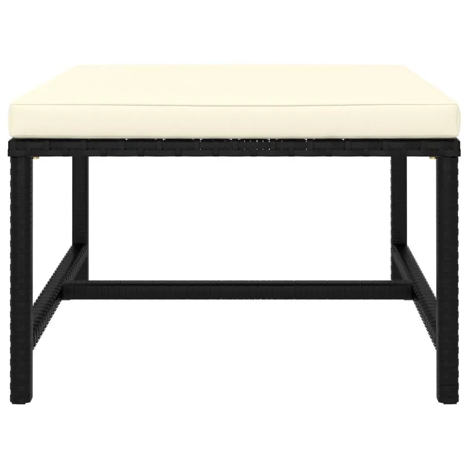 vidaXL - Tuinset - Zwart - Poly rattan - 5 stuks - Met kussens