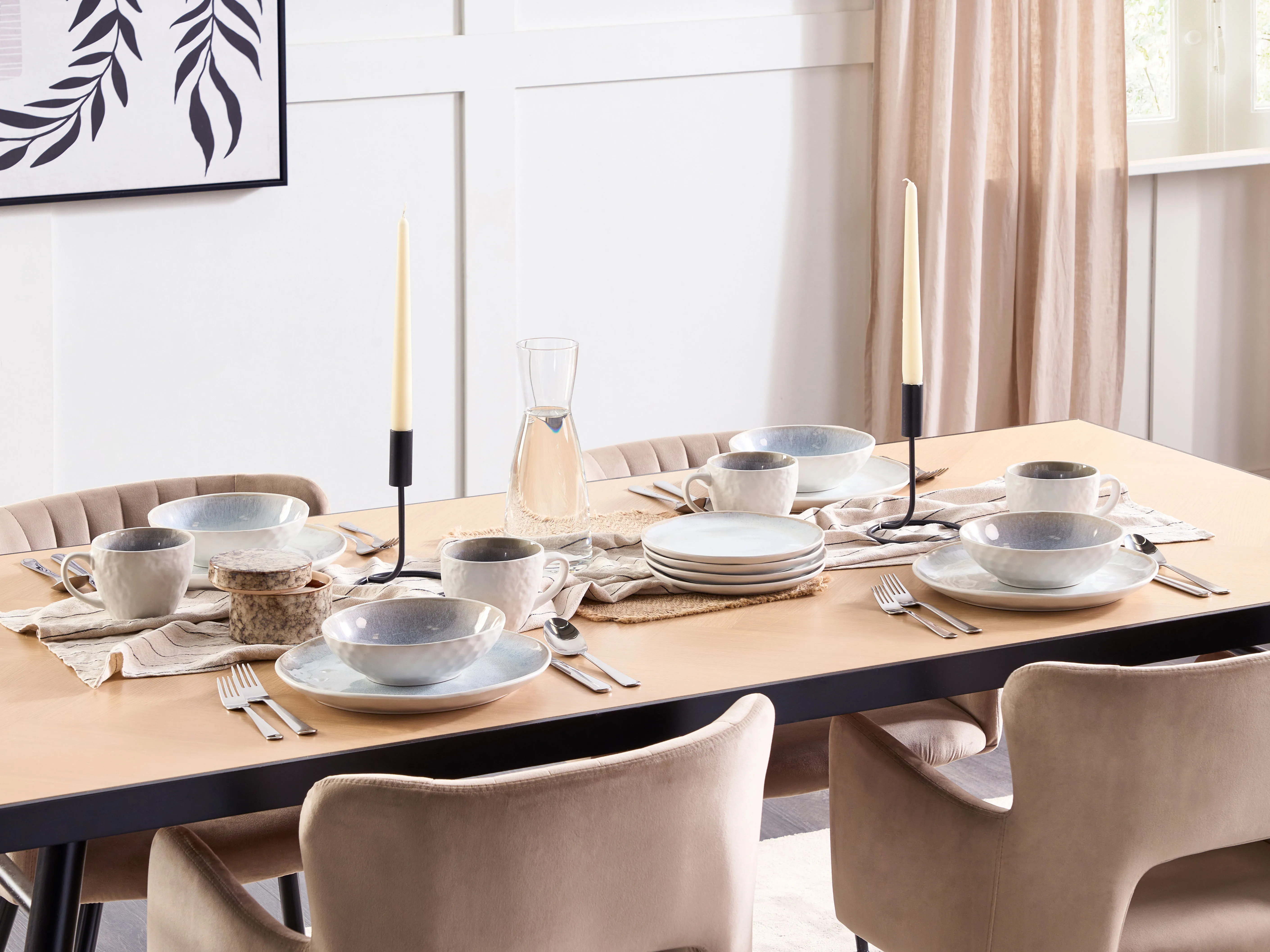 Set van 4 dinerborden SESAME Steengoed Lichtgrijs