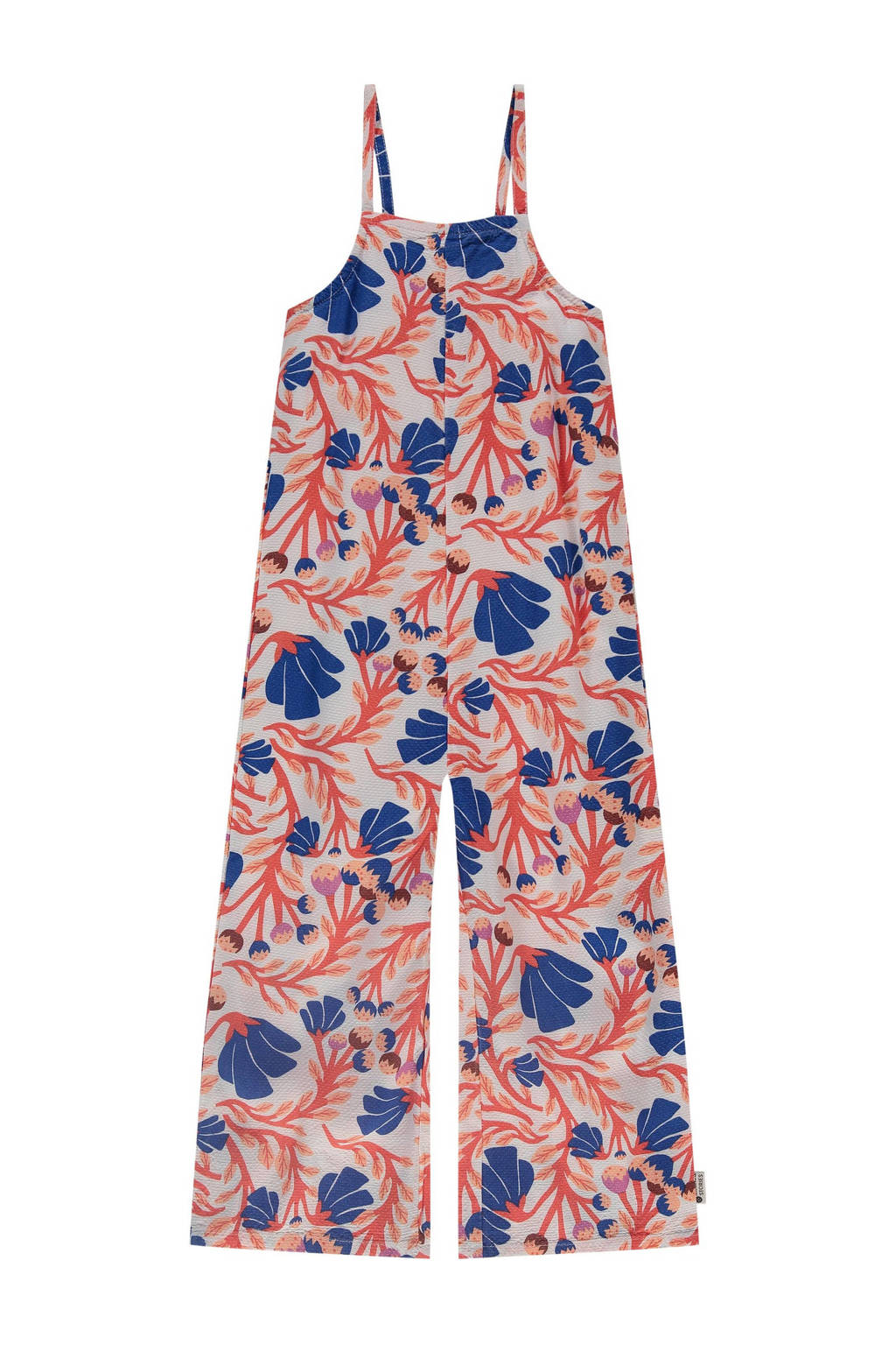Stains&Stories jumpsuit met all over print ecru/blauw/oranje