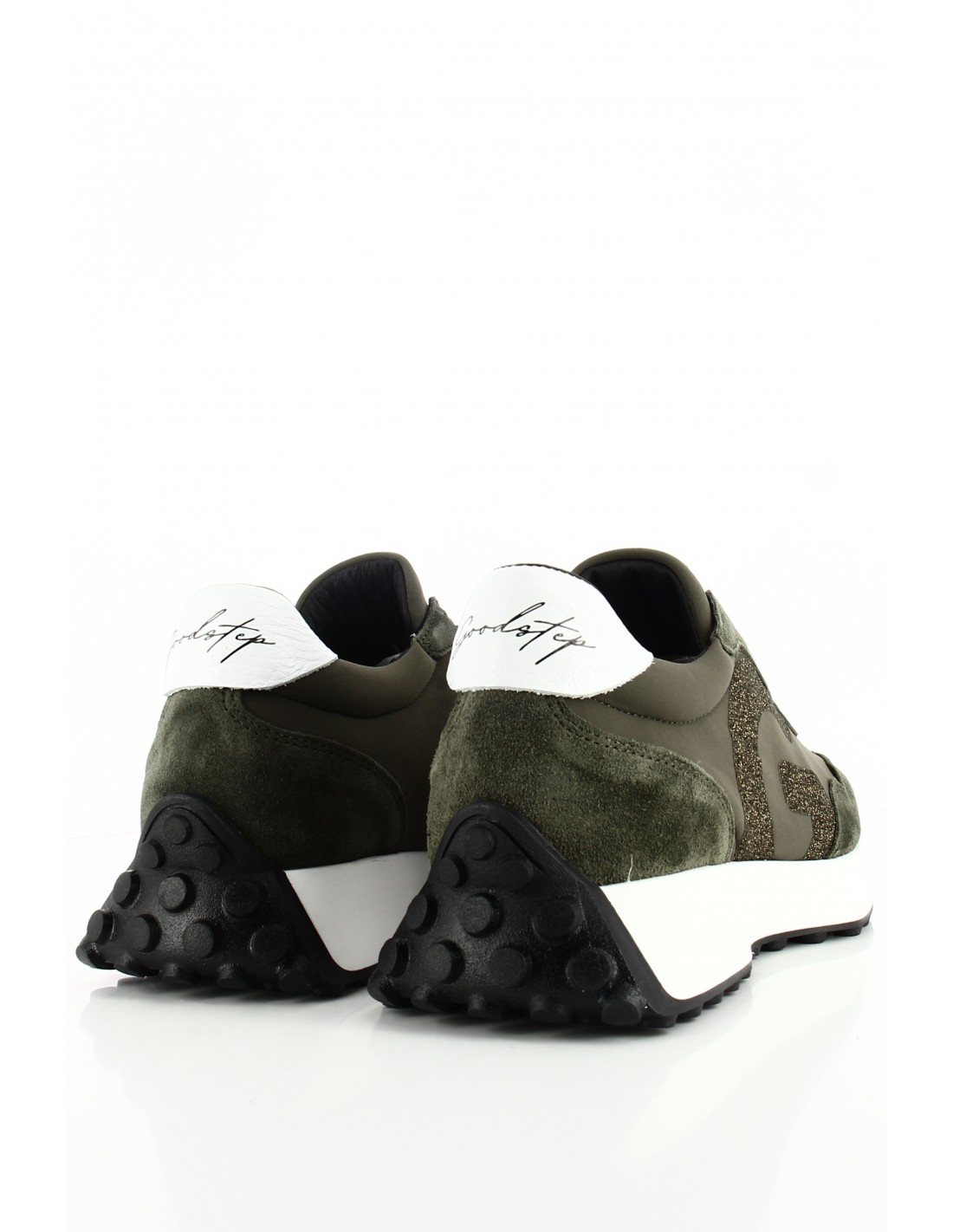 goodstep Baskets de ville Femme Karen Kaki Cuir