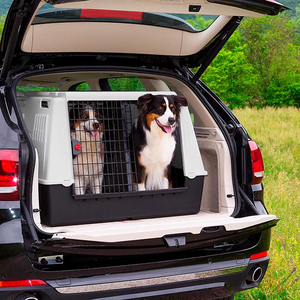 Ferplast transport chiens pour voiture atlas car maxi, grilles d'aération, compartiments de rangement, tapis drainant