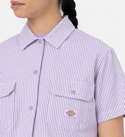 Dickies Hemd - Hickory für Hickory - Lila/Weißer Streifen