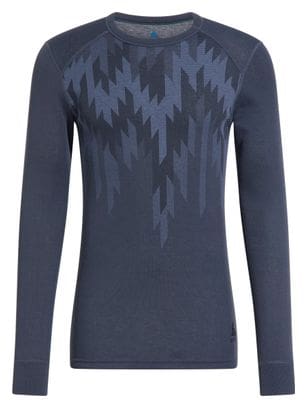 Base Layer Odlo Active Warm Print Bleu