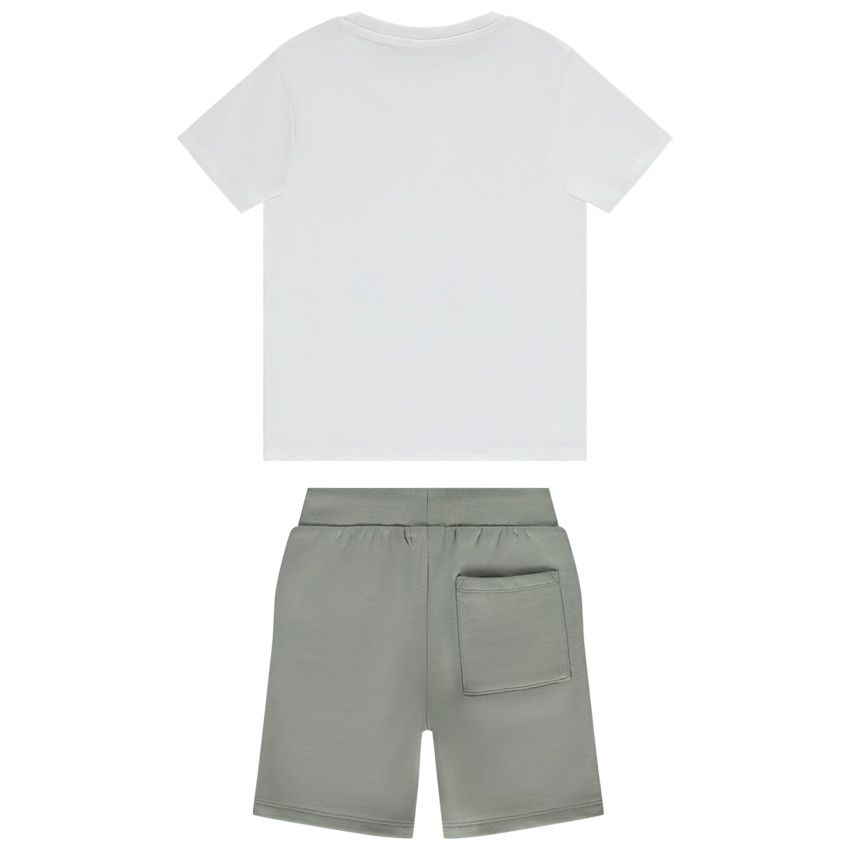 Ensemble court 2 pièces t-shirt printé pour garçon - Blanc