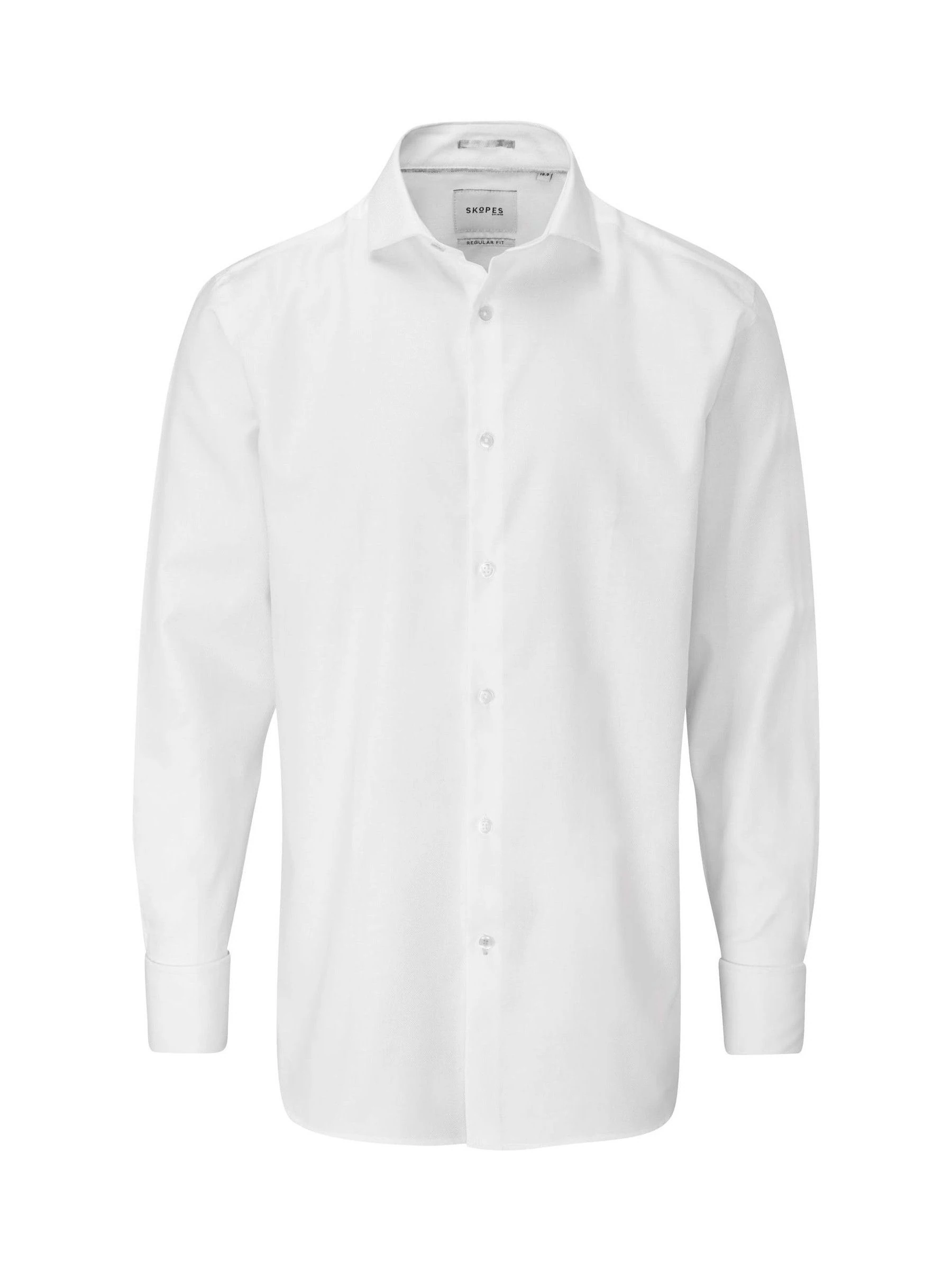 Wit - Standaard - Skopes 100% Cotton Double Cuff Dobby Shirt