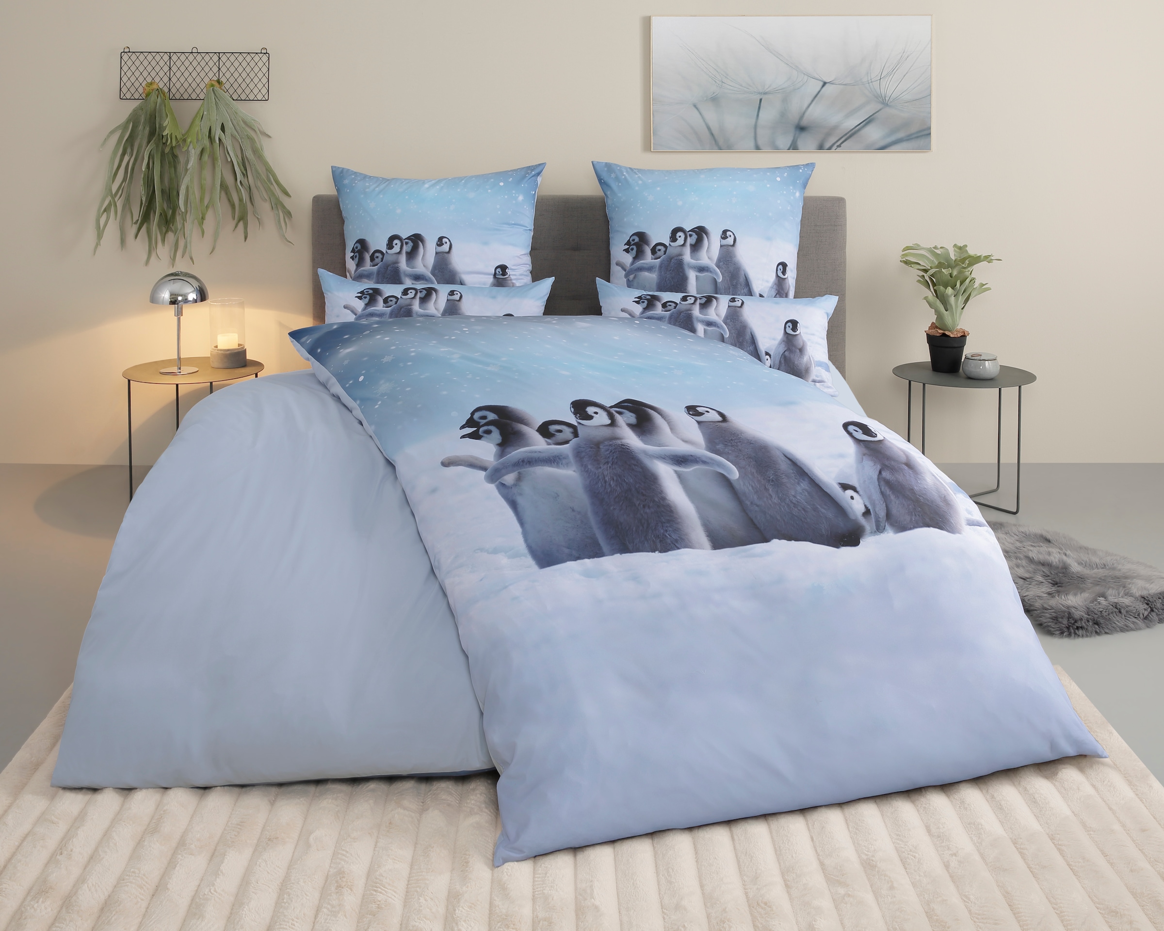 my home Bettwäsche »Lyki« 2 tlg. ab Grösse 135x200 cm, 100% Polyester, Katze, Pferd, Löwe, Pinguin
