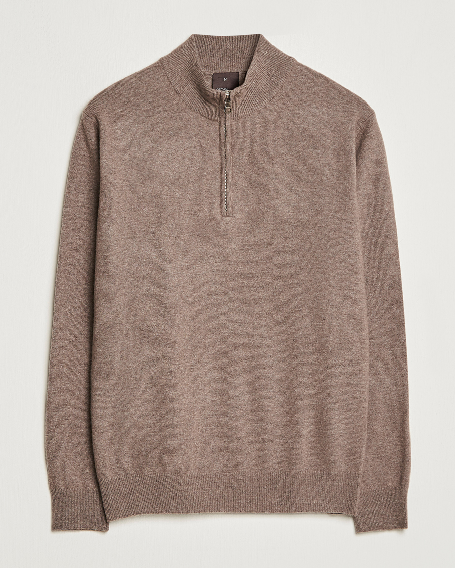 Oscar Jacobson Patton Wool Half-Zip Beige