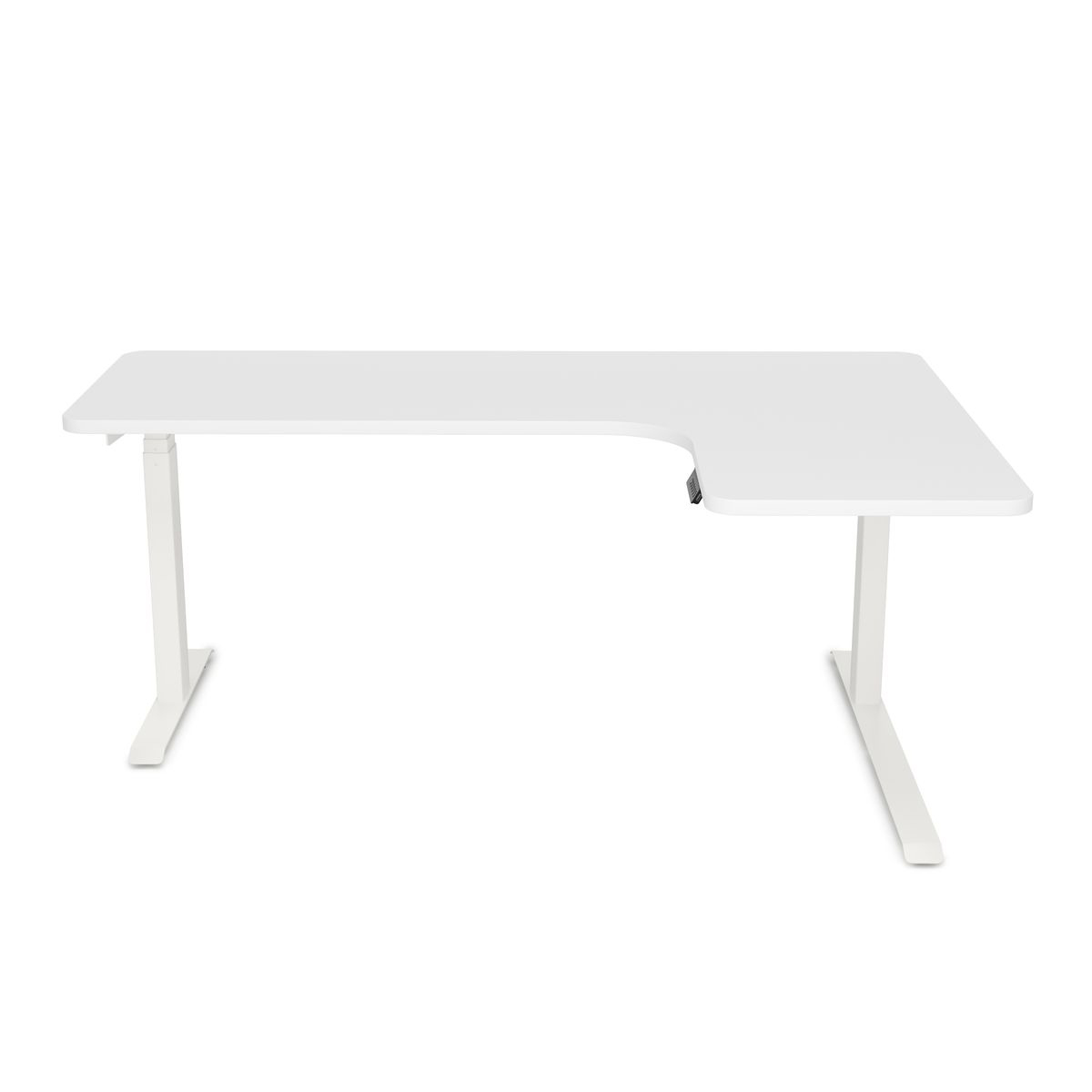 Stehpult Eckschreibtisch elektrisch PREMIUM weiss 160 x 110 cm