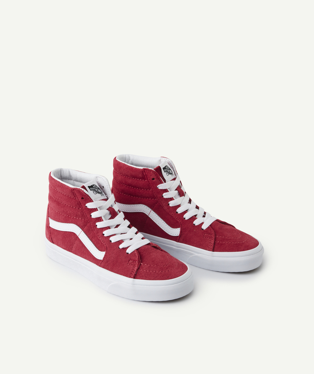 VANSBASKETS MONTANTES SUÈDE ROSE ET BLANCHE SK8-HI