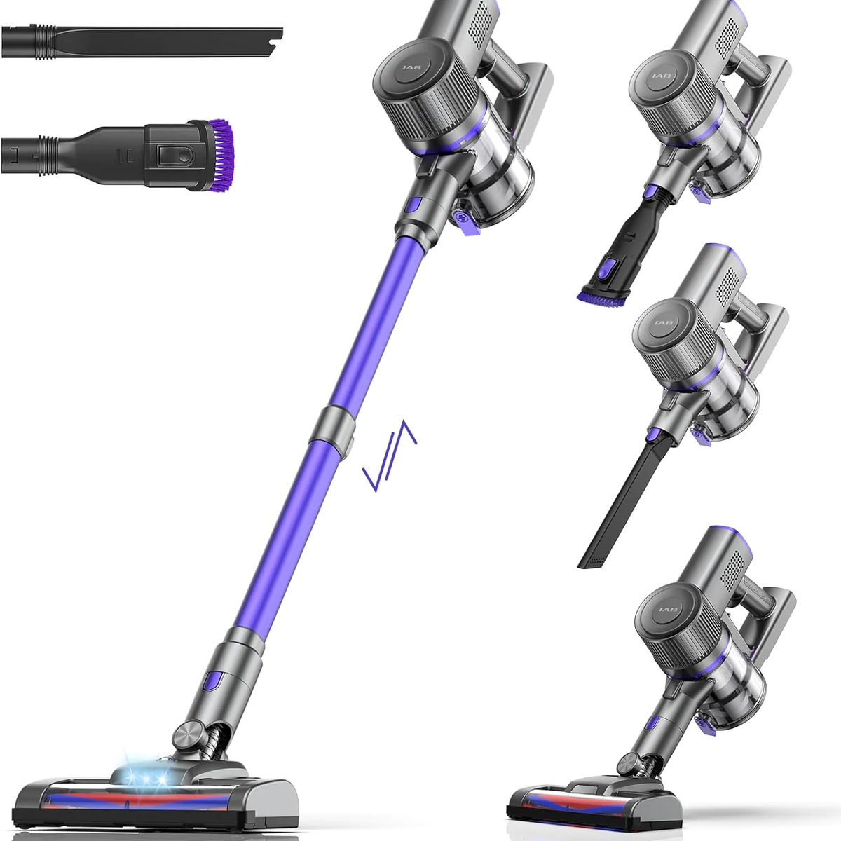 Aspirateur Balai sans Fil 6 en 1 160W violet gris Vendos85
