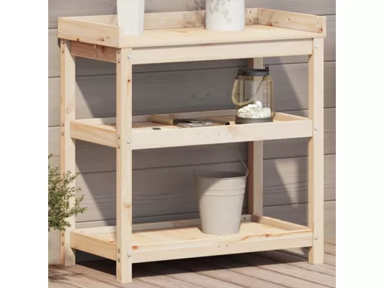 Table de rempotage et étagères 82,5x45x86,5 cm bois massif pin