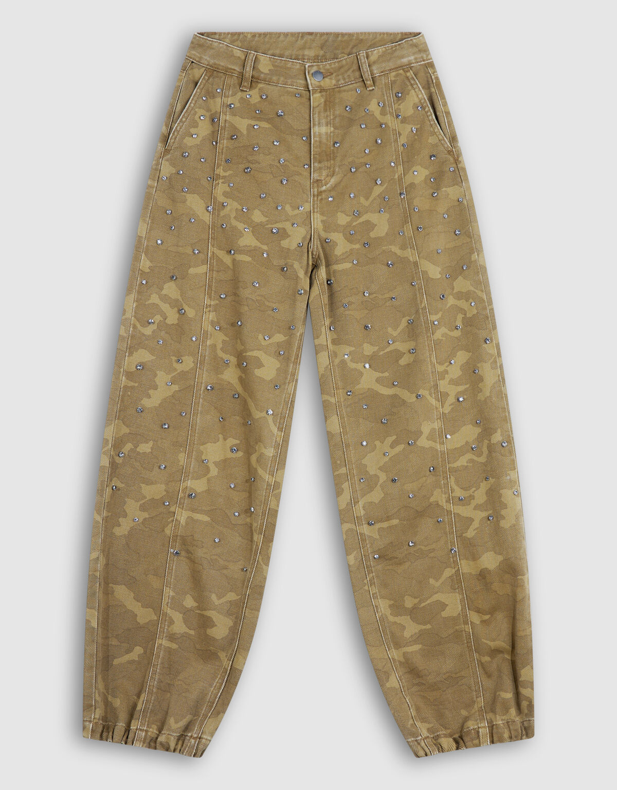Camo Strass Jeans Khaki