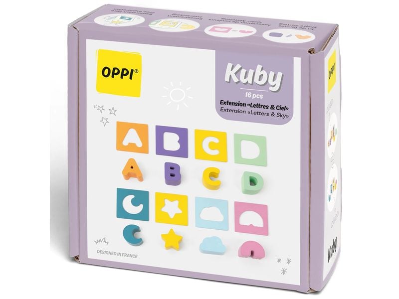 OPPI Kuby Erweiterungsset ABC/Wetter Kleinkinder-Spielzeug zum Sortieren