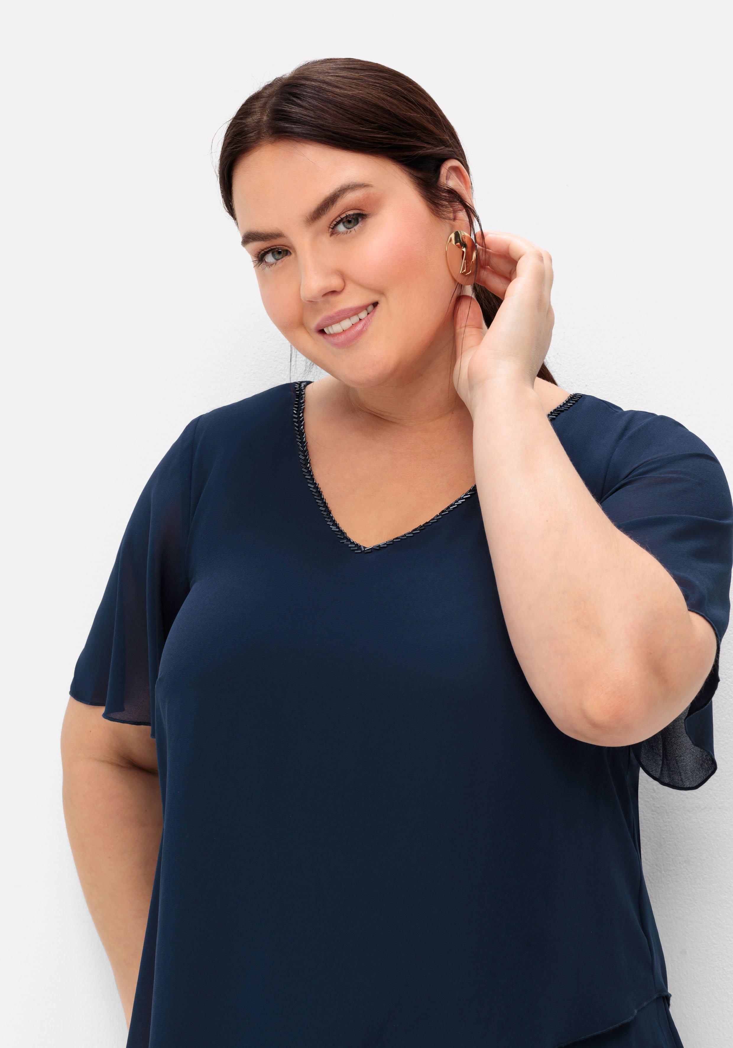 Cocktailkleid im Lagenlook mit Volants
