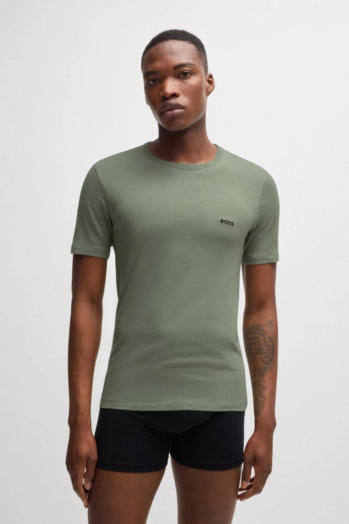 BOSS ondershirt (set van 3) donkerblauw/lichtgroen/zwart