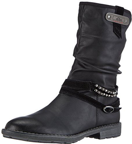 s.Oliver 55405 meisjes korte schacht laarzen, zwart 001, 37 EU