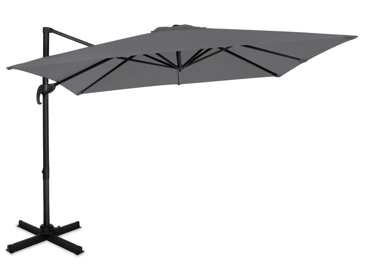 VONROC Pisogne 300 x 300 cm Premium zweefparasol met hoes - Grey