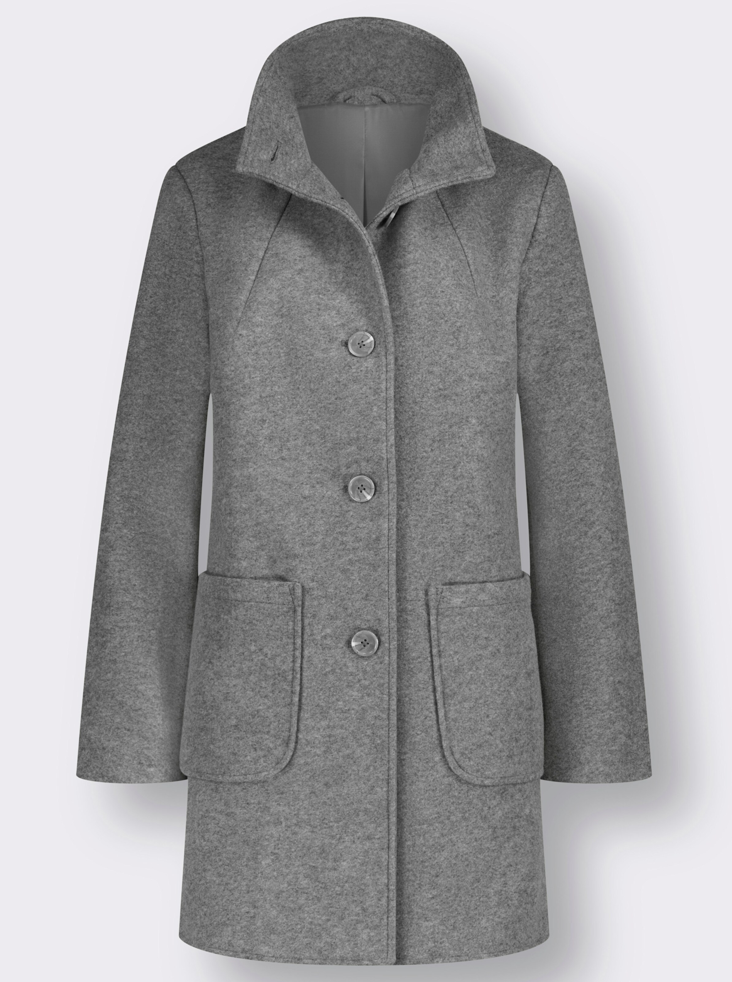 Longjacke in Woll-Optik