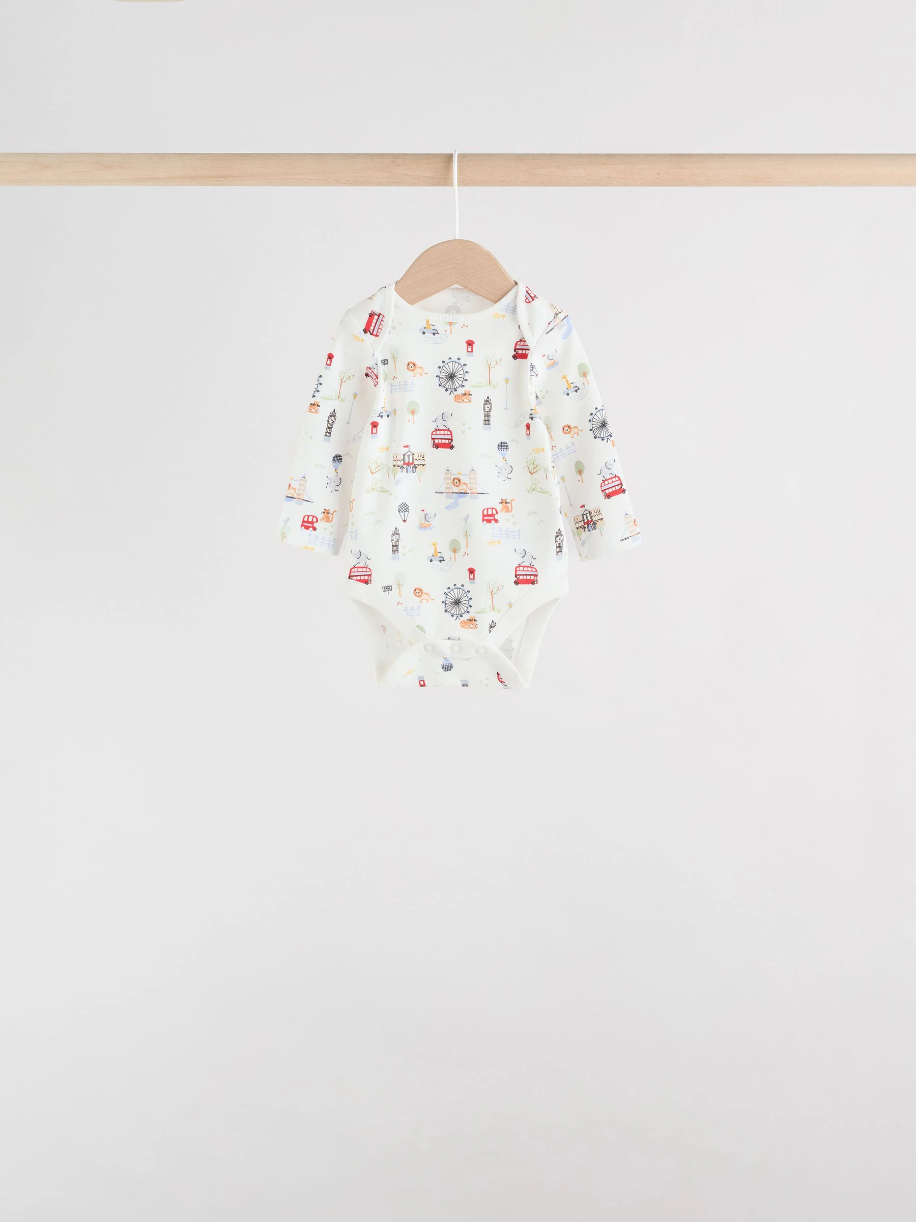 Rood - Baby London Long Sleeve Bodysuits 5 Pack