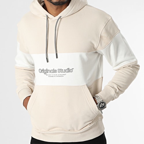 Sweat Capuche Lakewood Beige Blanc