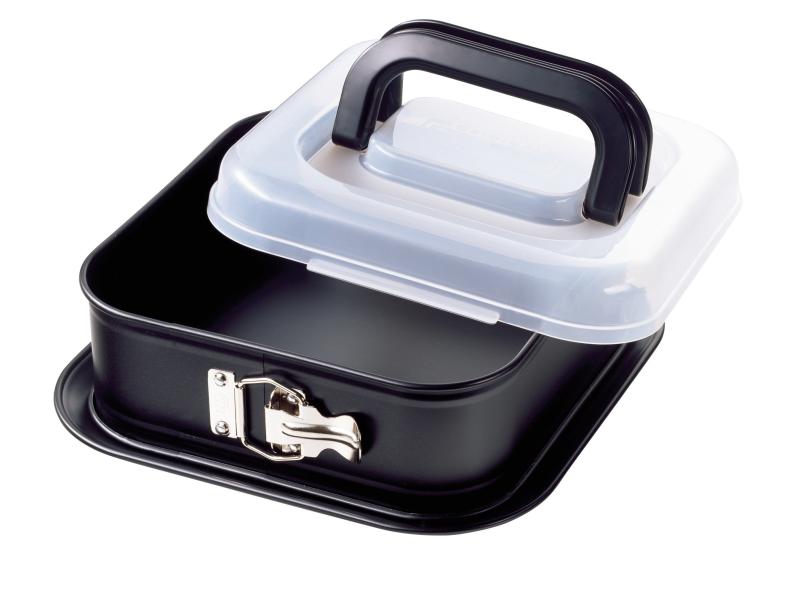 Kaiser Springform Quadratisch mit Transporthaube Quadratische Kuchenform 24 cm x 24 cm