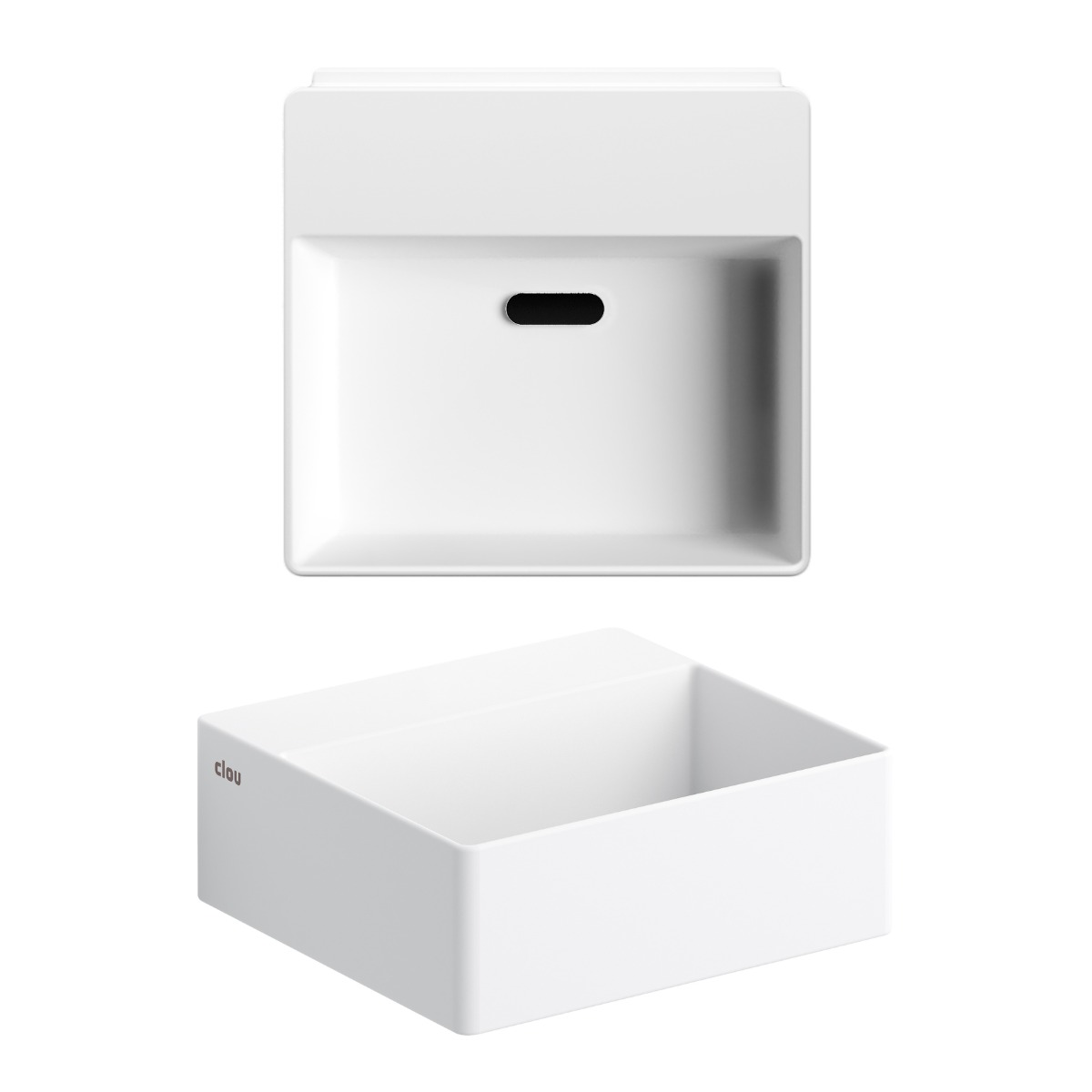 Clou New Flush 1 fontein solid surface 28cm wit mat