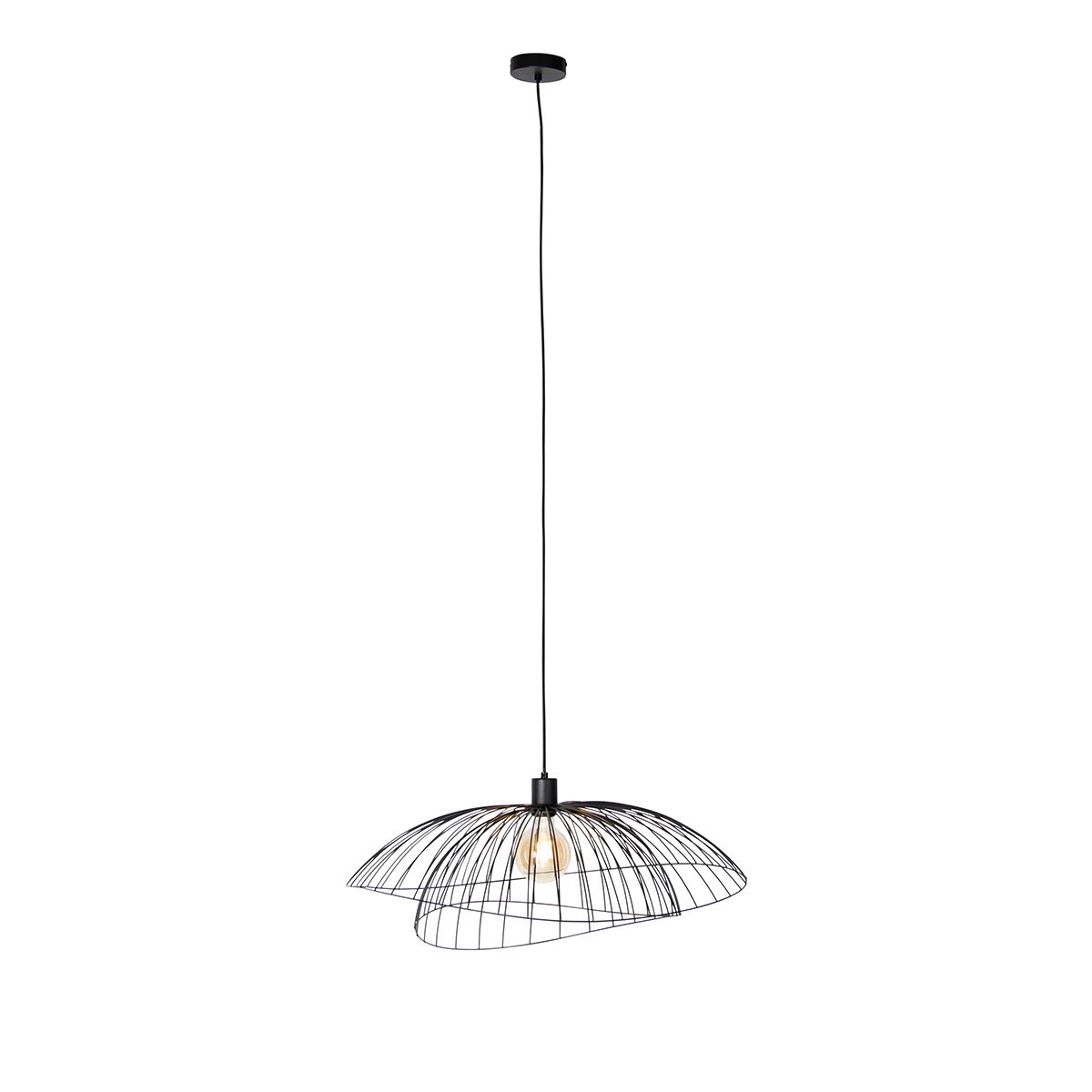 Smart hanglamp zwart 66 cm incl. Wifi G95 - Pua