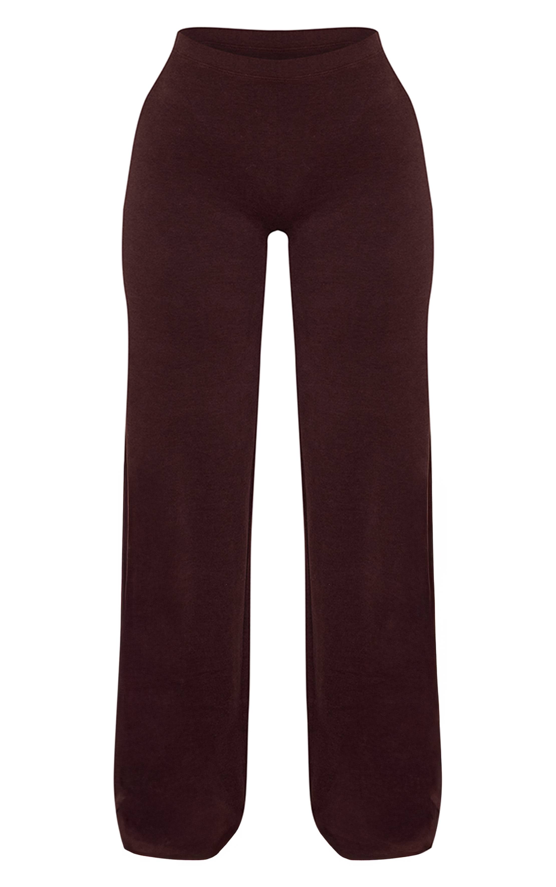 Chocolat Pantalon De Détente Droit Taille Basse En Coton Doux Petite