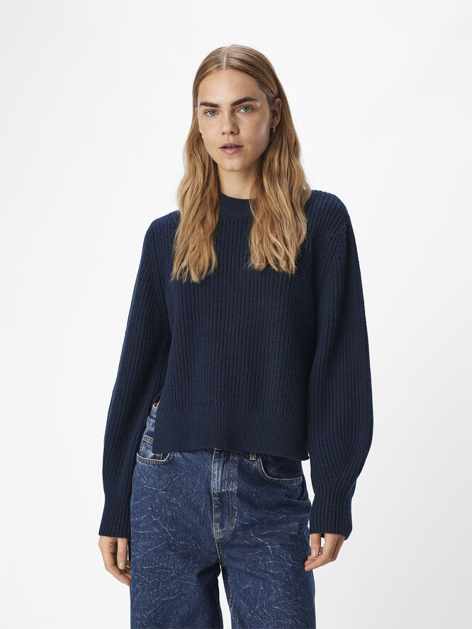 Object OBJTOPAS OZ L/S KNIT PULLOVER CC1 A Sky captain