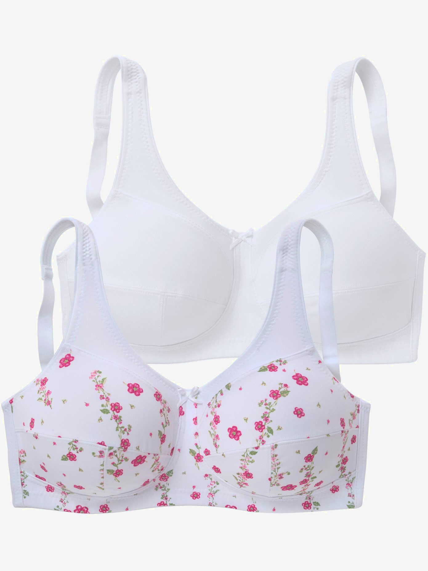 Soutien-gorge large soutien-gorge en tissu microtouch sans armatures. lot de 2 avantageux