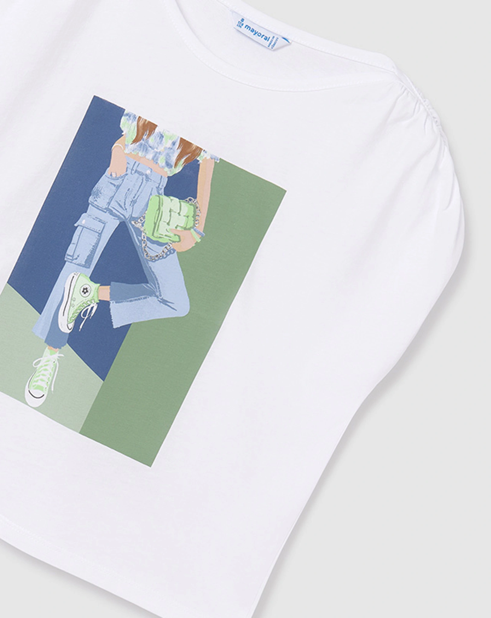 T-Shirt HOLLY GREEN ärmellos in weiß/minze