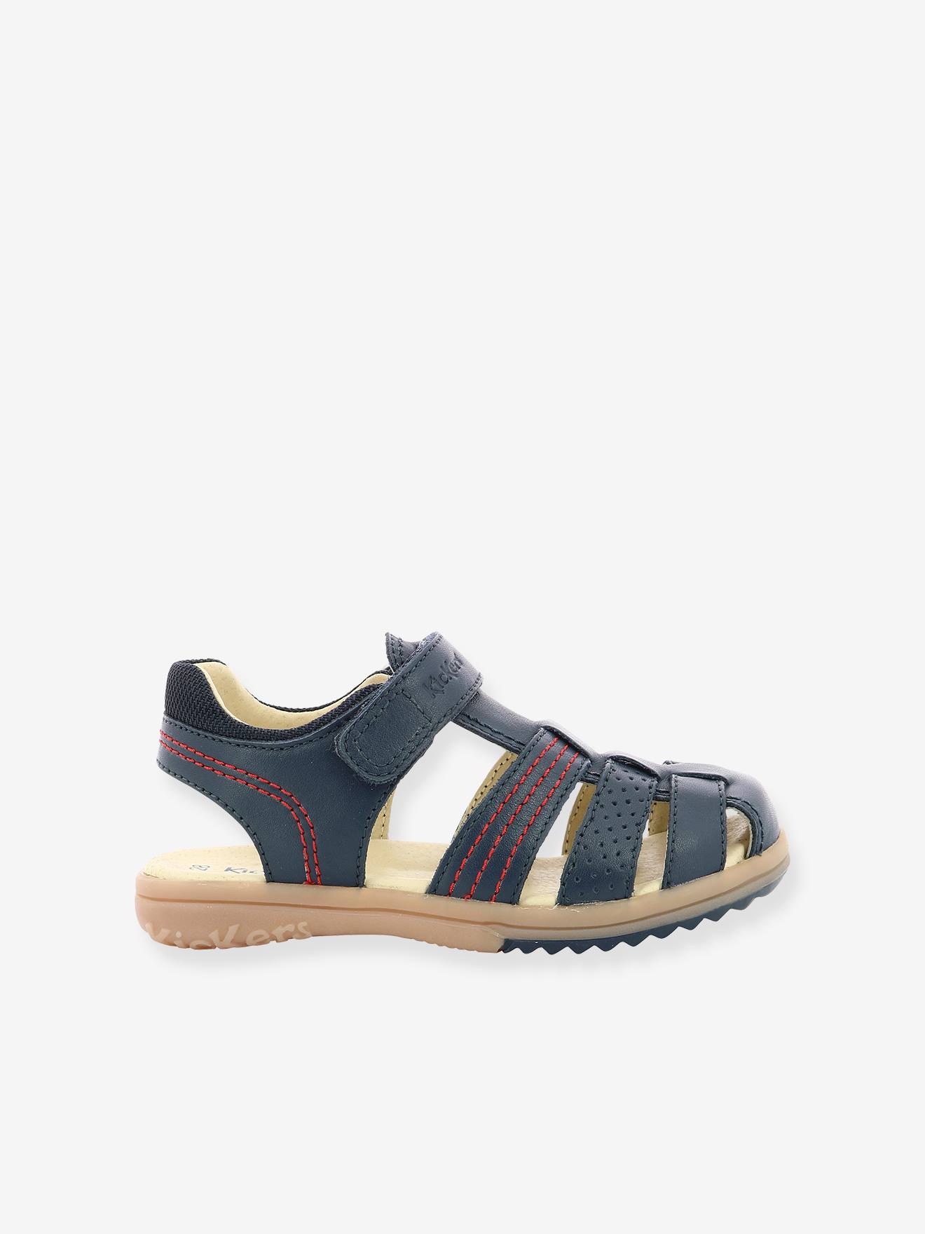 Sandálias KICKERS® Platinum em couro, azul escuro liso