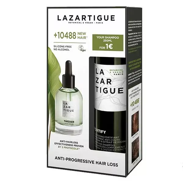 Kit Antiqueda Progressiva Lazartigue: Sérum 50ml e Shampoo 250ml