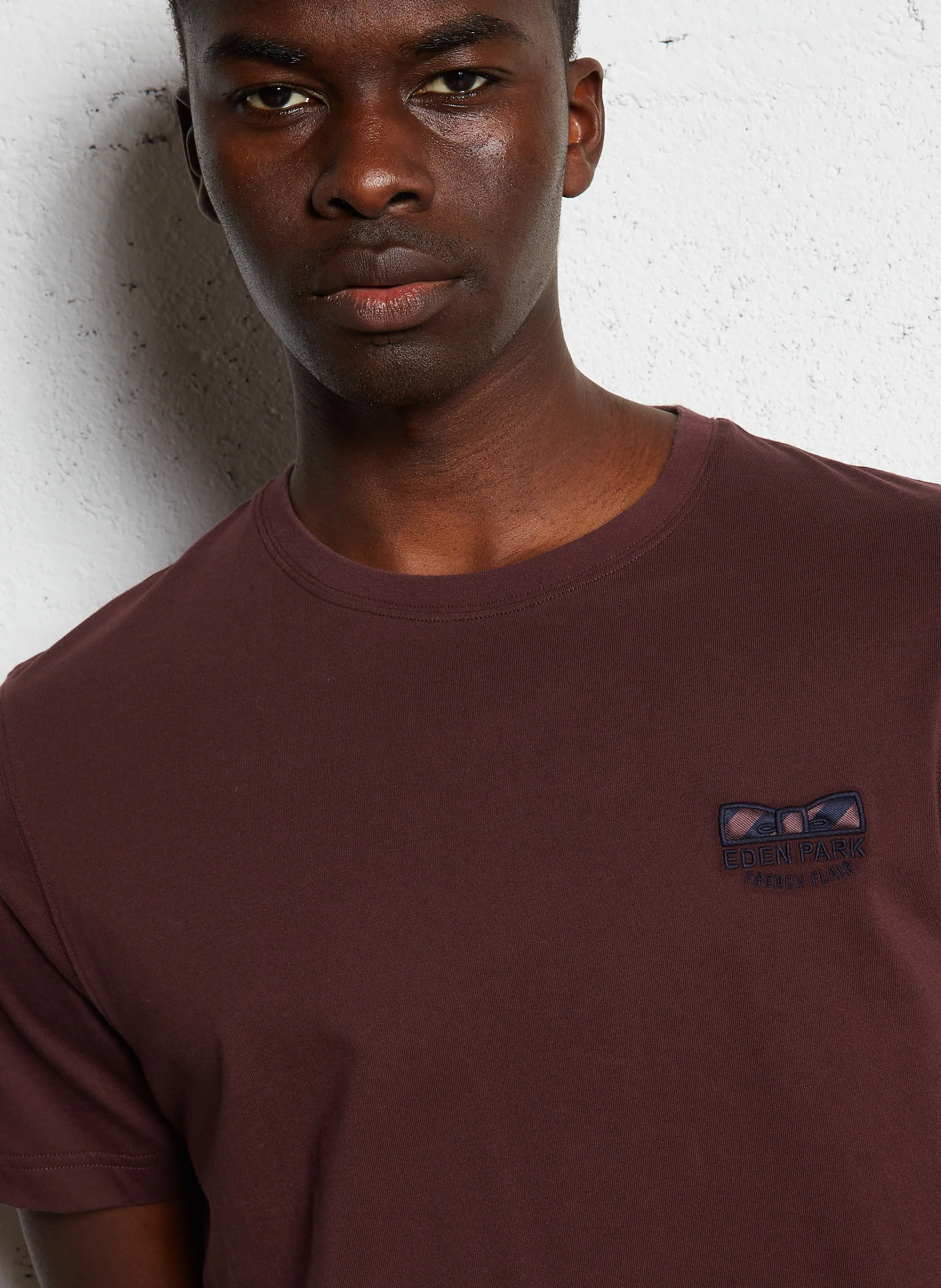Tee-shirt manches courtes brodé en coton | Rouge