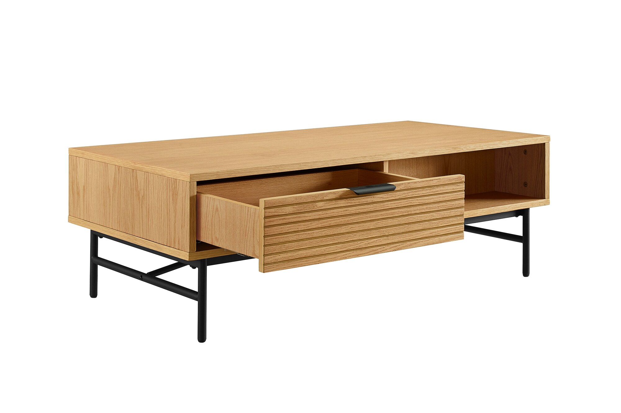 Couchtisch 120x60cm Eiche Furnier Sofatisch Beistelltisch Wohnzimmertisch Tisch