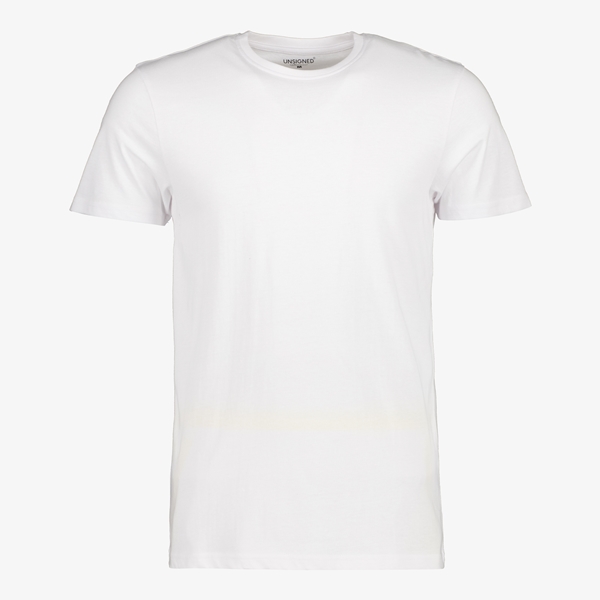 Unsigned heren T-shirt wit katoen ronde hals