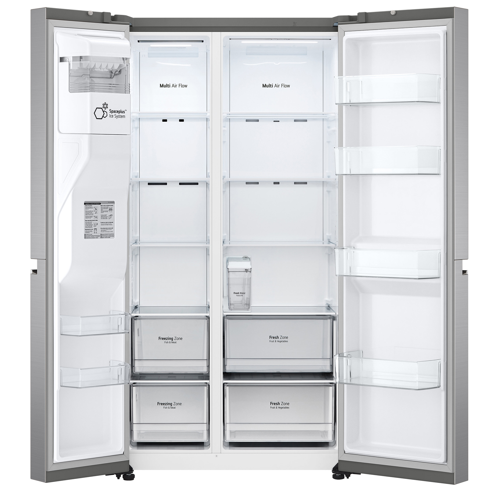 LG Side-by-Side-Kühlschrank GSLV71PZTD - Platinum Silver - E