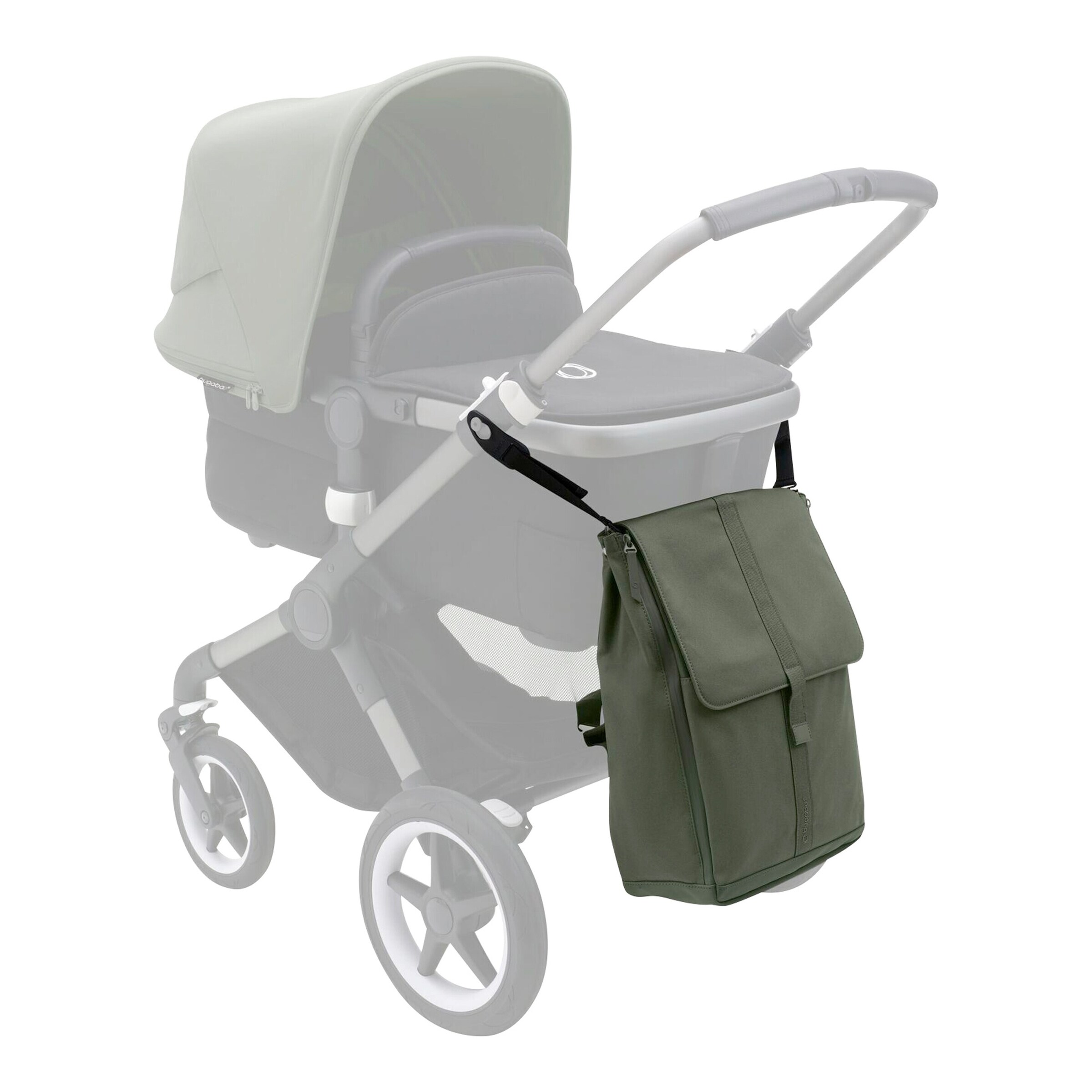 Bugaboo - DRAGONFLY Kombikinderwagen Komplett-Set inkl. Babyschale Turtle Air i-Size, Isofix-Basis 360, Fußsack und Wickeltasche green