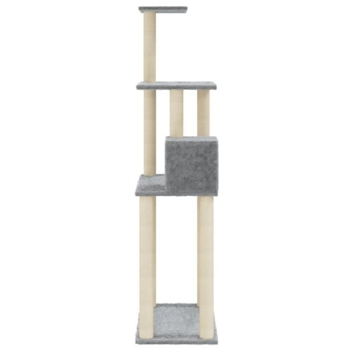 arranhador elevado Vidaxl cinza claro para gatos