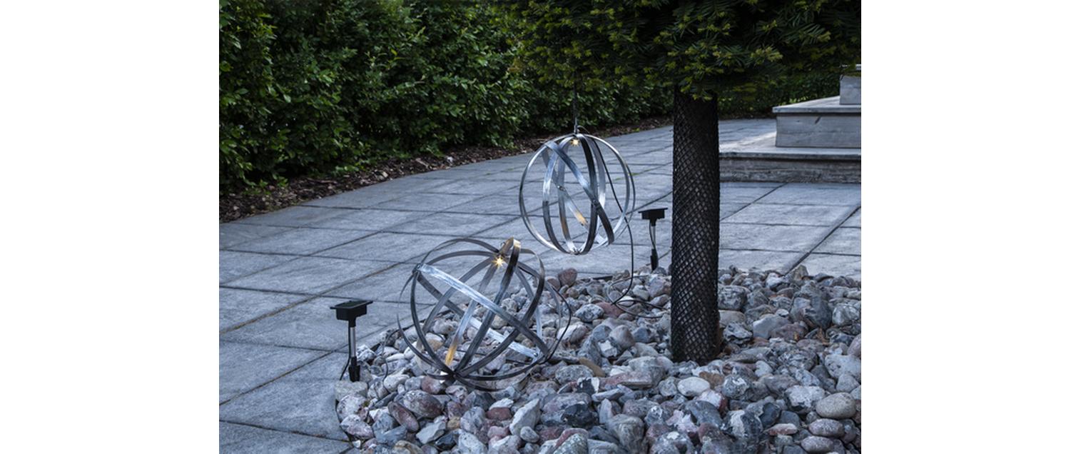 Gartenlicht Solar Astri, Ø 25 cm, SilberSolargartendekoration