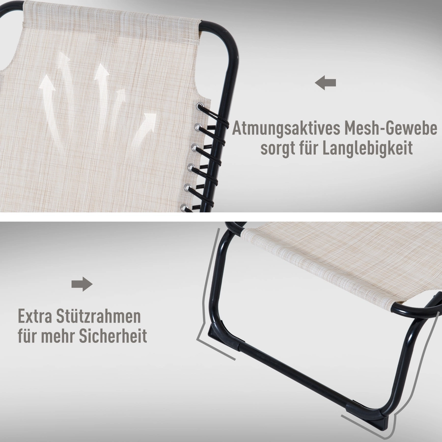 Outsunny Klappliege mit Klappbarkeitsfunktion beige