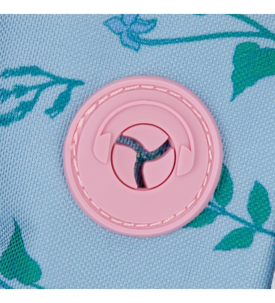 Enso Mochila EnsoWe Love Flowers doble compartimento azul, rosa