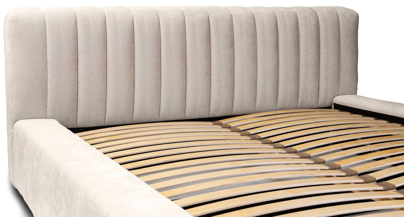Trae Mobler Como 140 x 200 cm Gestoffeerd Bed Beige