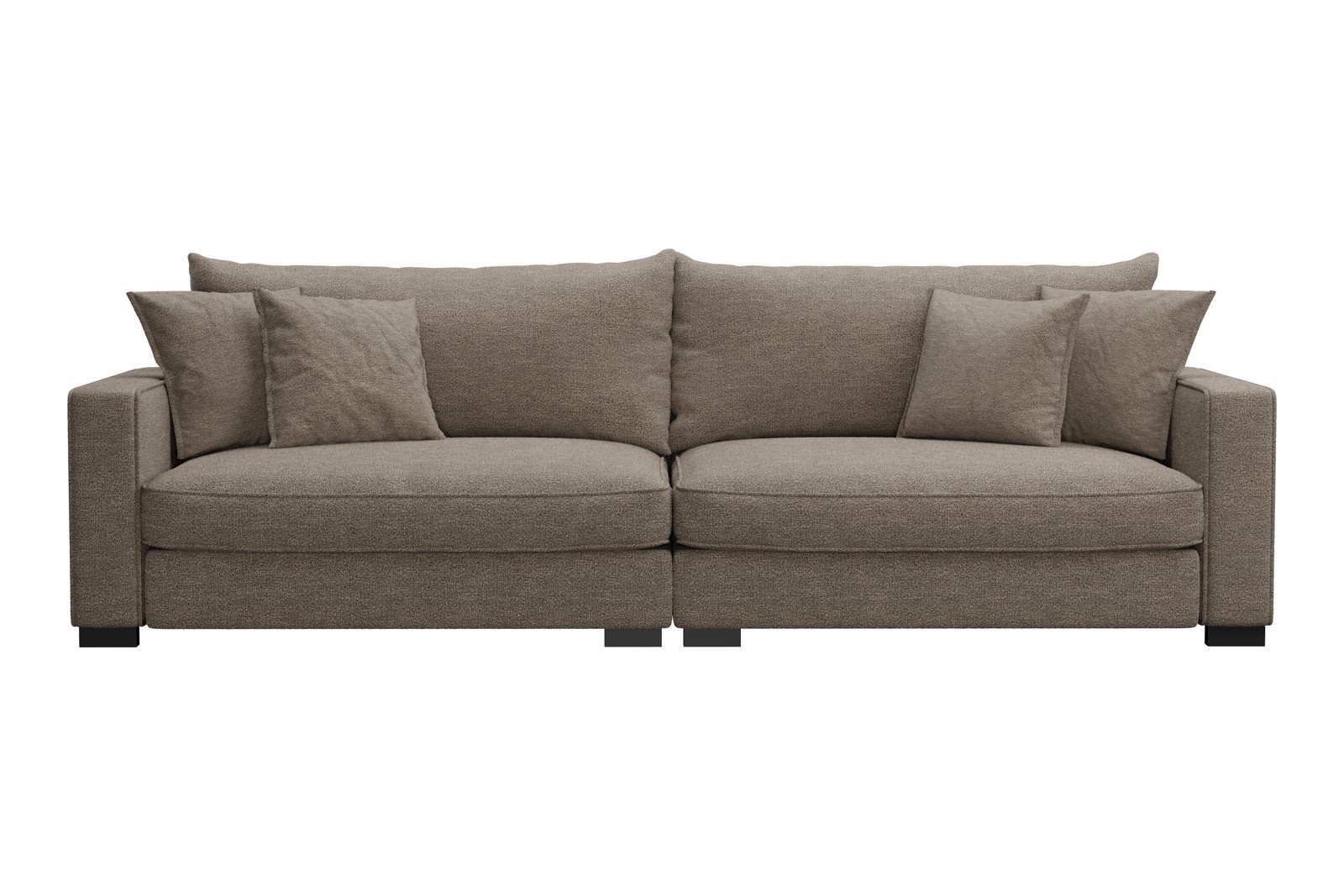 Rossi Lux 4-seter sofa Tekstil Beatto 1023 Grønn, arm B med sorte ben. Std. Komfort.