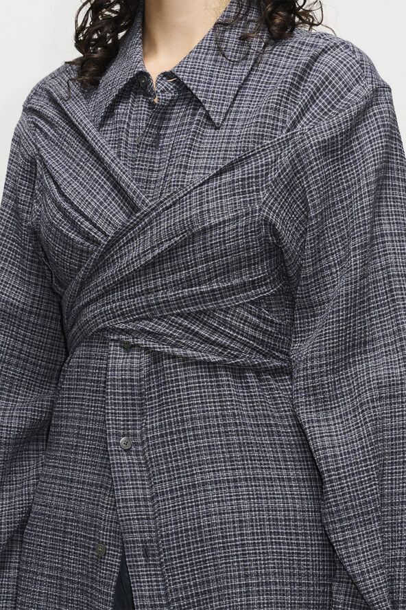 Hope TWISTY SHIRT Grey micro check