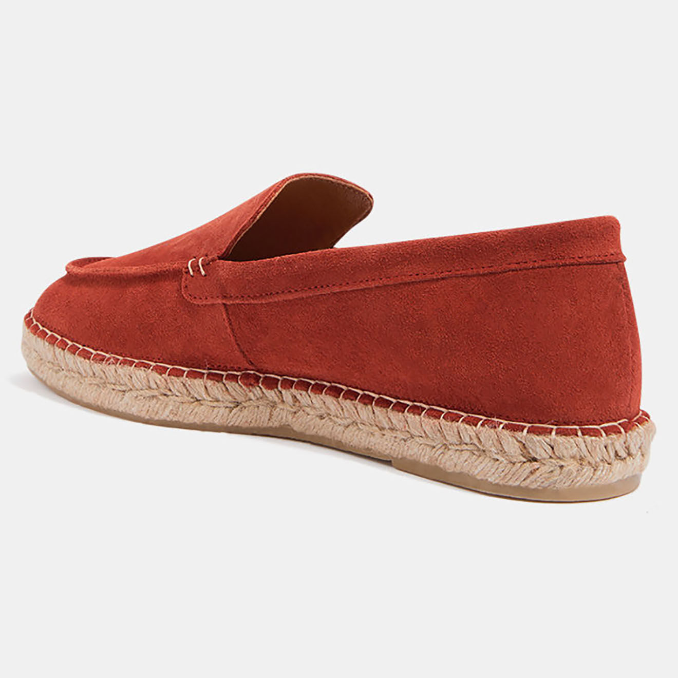 Comptoir GL Mocassins espadrilles en Velours de Cuir orange brique