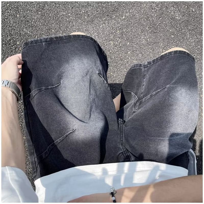 DuckleBeam - Mid Rise Washed Denim Shorts