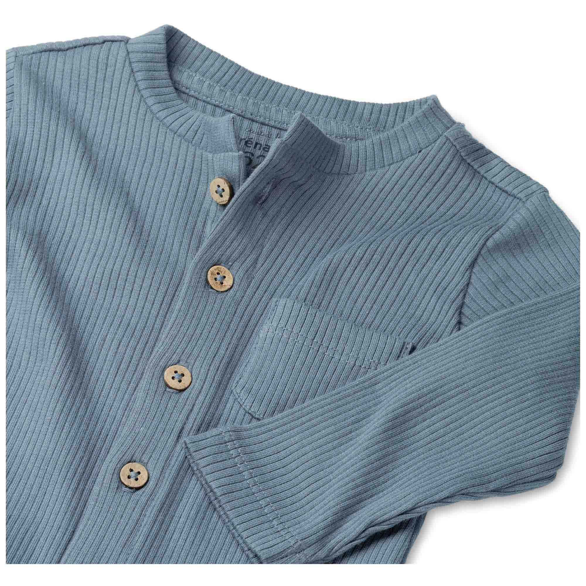Prénatal newborn boxpakje rib lange mouwen effen blauw