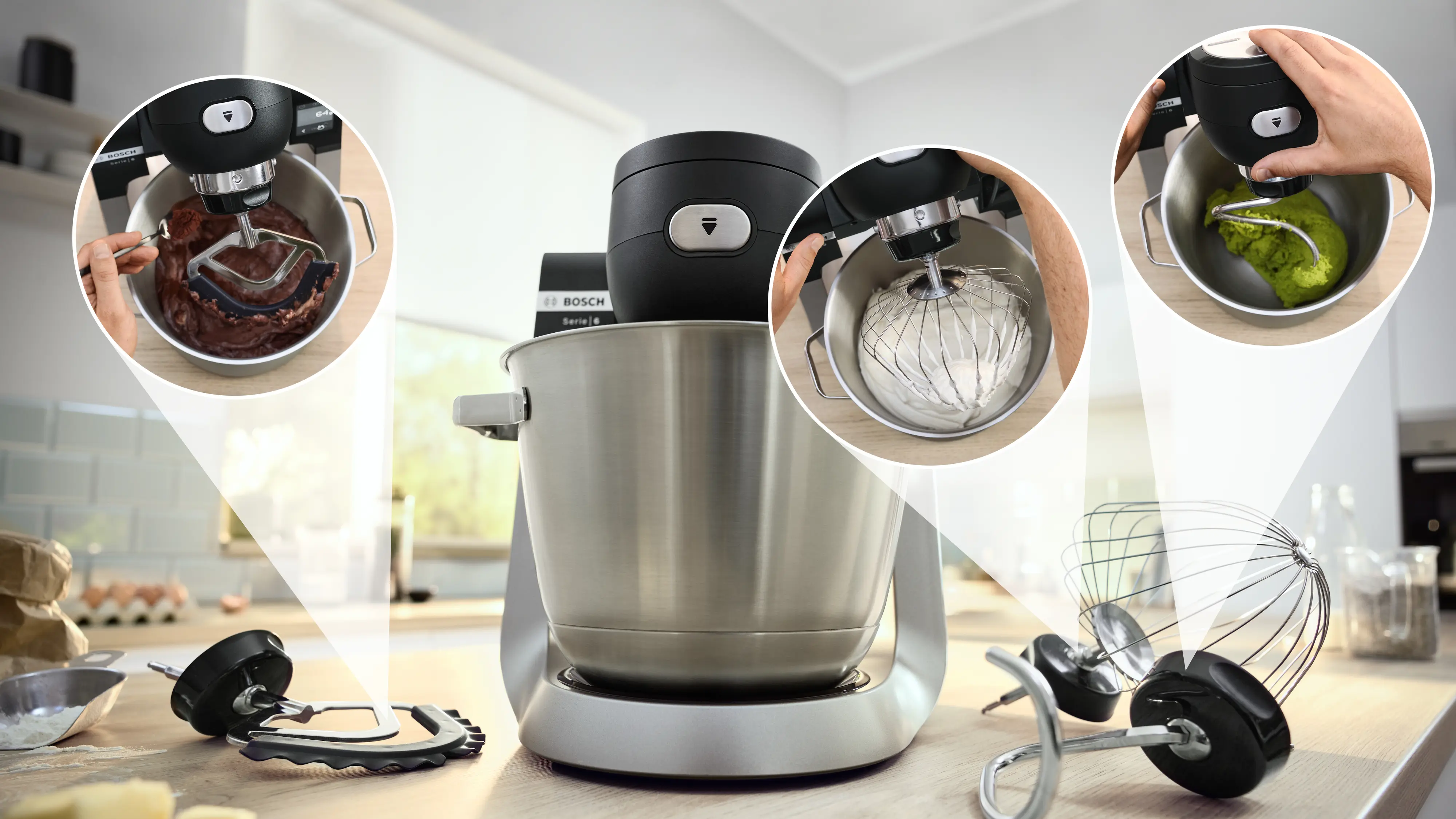 Serie 6 Keukenmachine met weegschaal en timer 1600 W Zwart, RVS